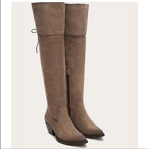 FRYE Sacha Tan Suede Over the Knee Boots 7